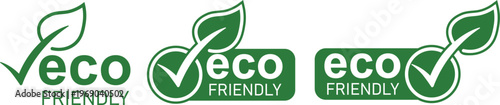 Set of eco friendly icons. Ecologic food stamps. Organic natural food labels. 