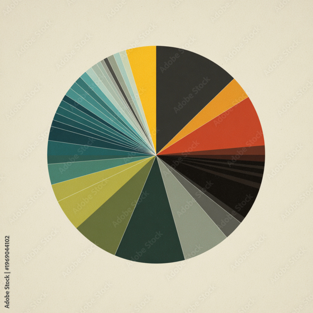 Obraz premium Colorful Pie Chart Infographic For Data Analysis And Presentation On Beige Background