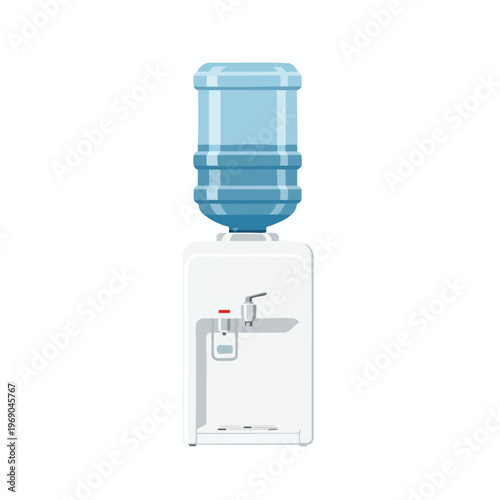 White water cooler with blue gallon bottle and silver tap