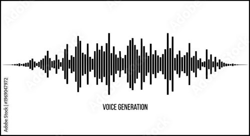 Sound wave pattern displays voice generation technology concept