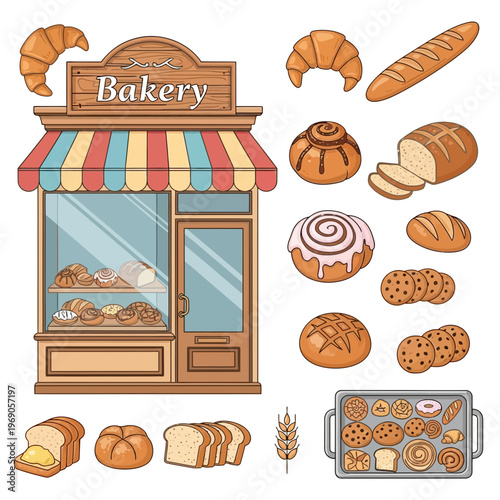 Delicious bakery assortment breads, pastries, cookies, and fresh baked goods