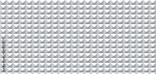 Seamless geometric 3D pattern with abstract gray and white pyramid studs, textured modern background design, clean minimalist wallpaper, subtle light shadow effect