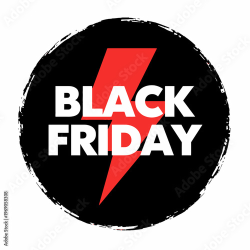 Black Friday sale banner, an eye-catching design to promote the biggest shopping day with dynamic lightning graphic 