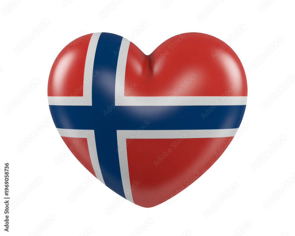Obraz premium Expressing love for Norway with this vibrant heart flag design for national pride and celebration