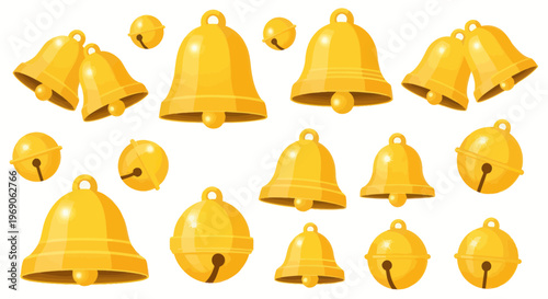 Golden Bells Collection: Festive Christmas & New Year Holiday Icons