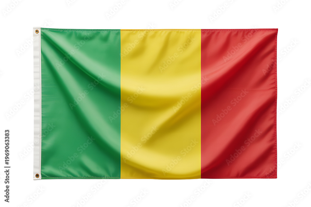 Obraz premium Showcase national pride with the vibrant flag of Mali, perfect for events, travel, or cultural celebrations across the globe today