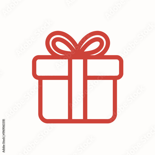 A Simple Red Gift Box Icon