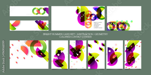 Set geometric colors fluid shapes eps 10. Flowing and liquid abstract gradient background for banner, poster or book. Vector design