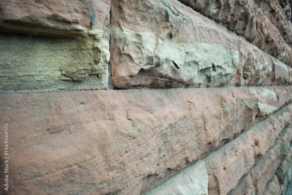 Fototapeta premium red brick leading lines wall