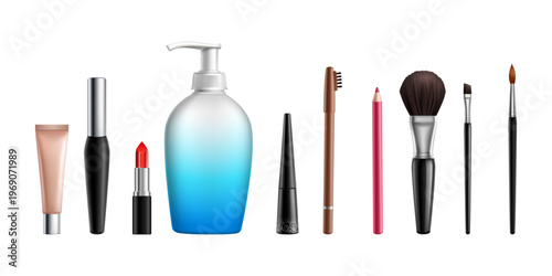 Cosmetic tubes and jars clean composition beauty skincare packaging mockups minimal aesthetic arrangement for branding advertising product display and modern retail presentation design