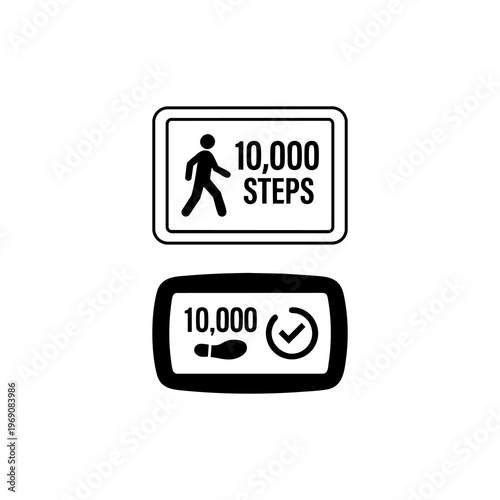 10000 steps walking fitness goal sign
