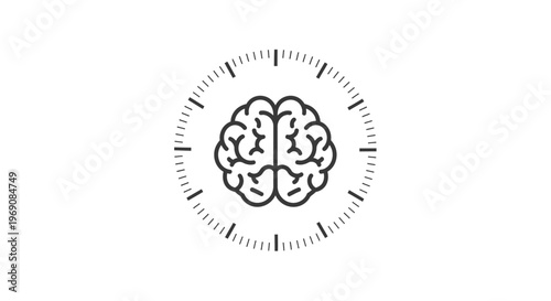 Brain clock concept with human mind.