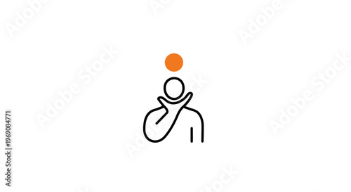 A simple line drawing of a person thinking.