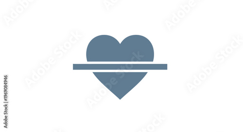 A blue heart icon with line.