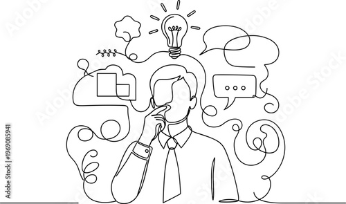 Businessman with creative thinking and ideas.