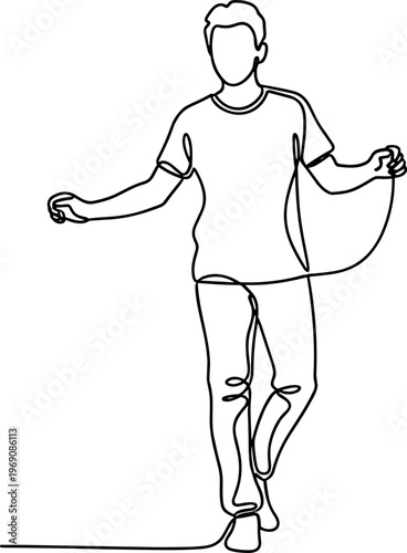 Man jumping rope in motion fast.