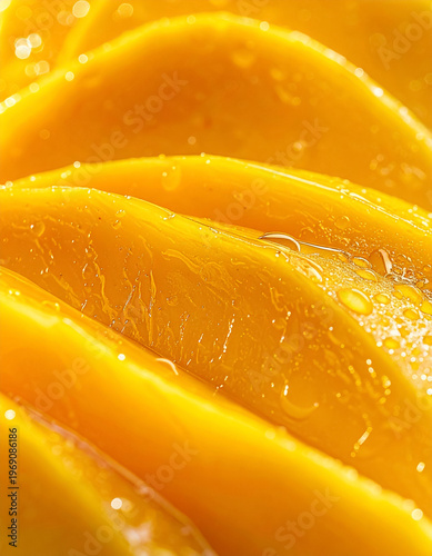 Close up of fresh mango slices