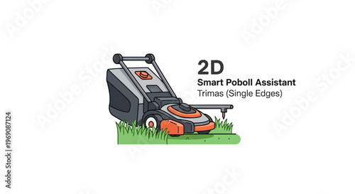 Smart lawn mower cutting grass efficiently.