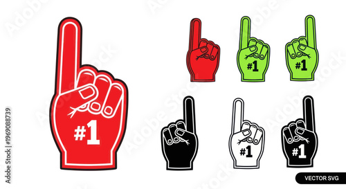Number One Fan Foam Finger Hand Gesture