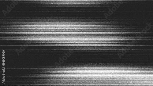 Cuadro en lienzo Black and white monochrome texture with the effect of intense fine horizontal lines, resembling TV signal interference, glitch, static, the impression of movement or video distortion