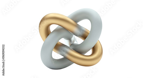 Interlocking Gold and Silver Tubes