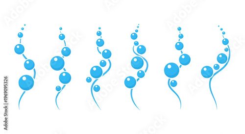 Blue Bubbles Floating in Air.