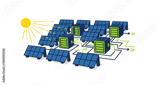 Solar panels renewable energy system.