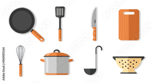 Flat Design Kitchen Utensils and Cookware - Cooking and Food Industry