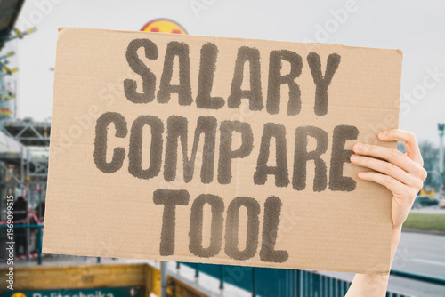 Vászonkép "Salary Compare Tool" Salary comparison tools help workers know whether they are being fairly paid