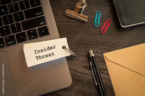 Fotografie Modern technology concept of Insider Threat on word card