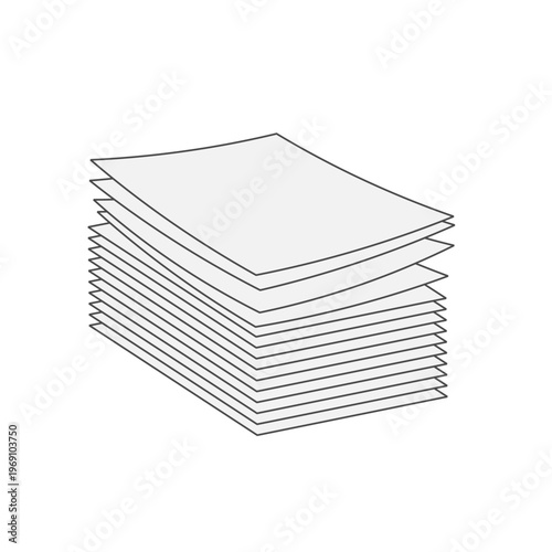 複数の紙を重ねたシンプルなドキュメントアイコン