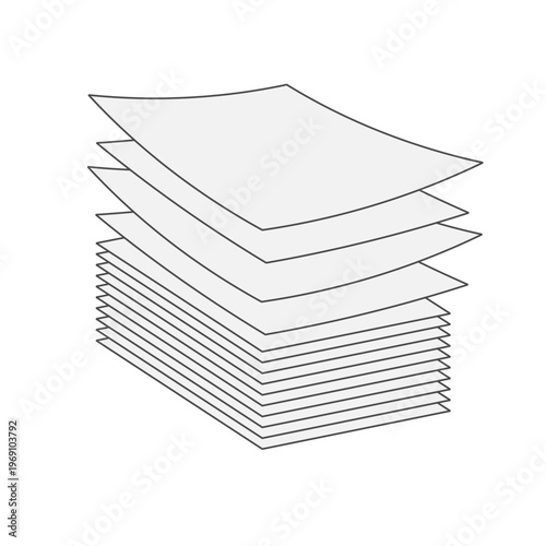 複数の紙を重ねたシンプルなドキュメントアイコン