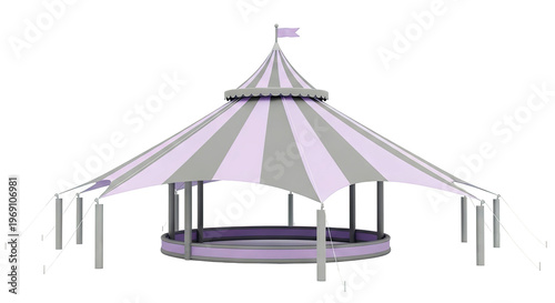 Circus Tent Pavilion with Purple and Gray Stripes