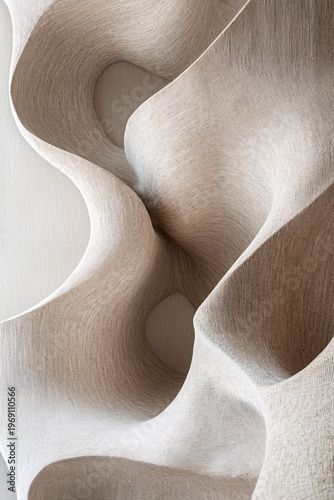 Abstract architectural detail with flowing organic waves
