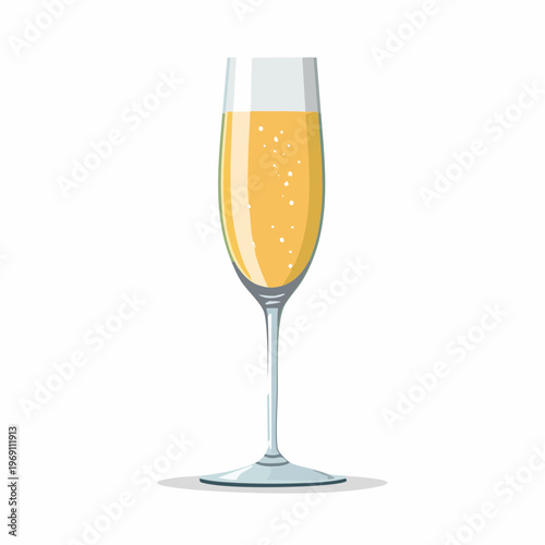 Illustration of a champagne flute with bubbly drink