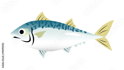 シンプルでかわいい鯖（サバ）のイラスト　食べ物・魚のベクター素材
