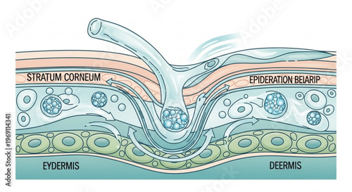 A detailed vector illustration of the skin's layers and structure