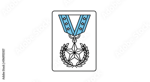 Graphic representation of a prestigious achievement medal featuring a distinguished star emblem