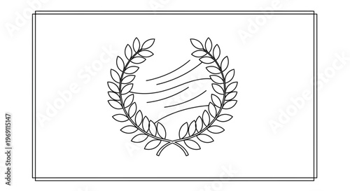 Elegant minimalist line art laurel wreath icon featuring dynamic internal flow lines within a