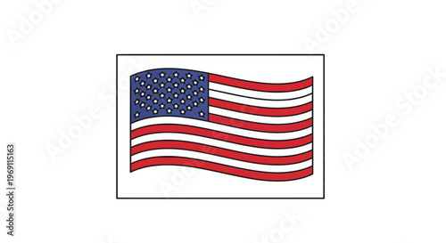 Waving American Flag Illustration Symbolizing Patriotism and National Identity Graphic Display