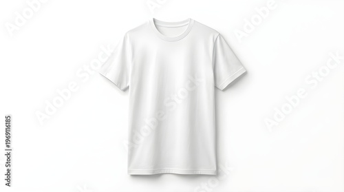 Plain White T-Shirt Isolated on White Background Front View