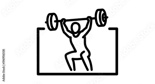 Athlete performing an overhead barbell squat, symbolizing strength, fitness, and intense physical