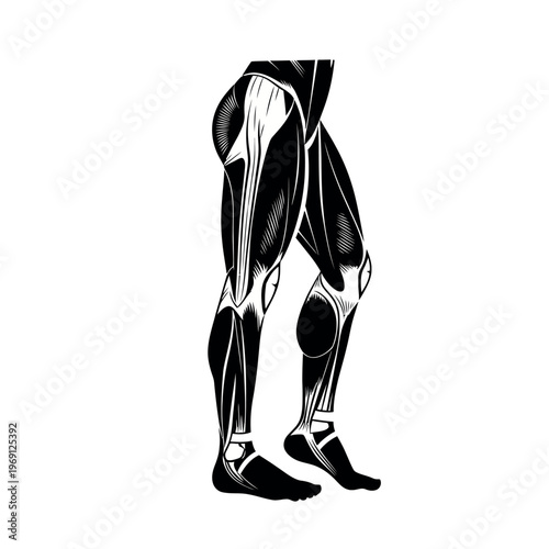 Human Leg Muscles Anatomy Illustration.