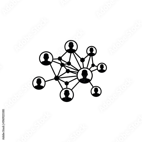 Network of connected people representing social and business connections.