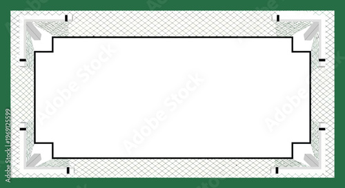 Blank Certificate Border with Green Pattern - Elegant Award Frame