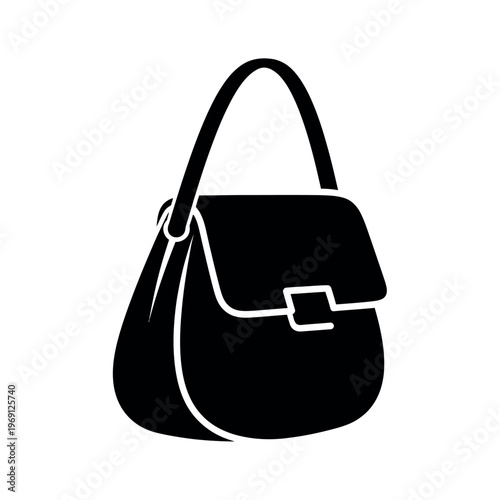 Stylish black handbag fashion accessory.