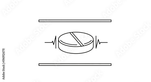 Healthcare line art representing vital medication and patient wellness monitoring concept