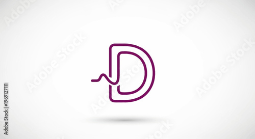 Stylized purple letter D icon with an integrated dynamic wave graphic element symbolizing rhythm