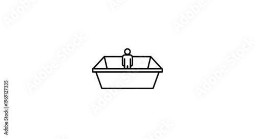 Conceptual illustration of a person constrained inside a geometric structure limitation