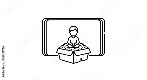 Digital creator in a box crafting unique online content for interactive media platforms